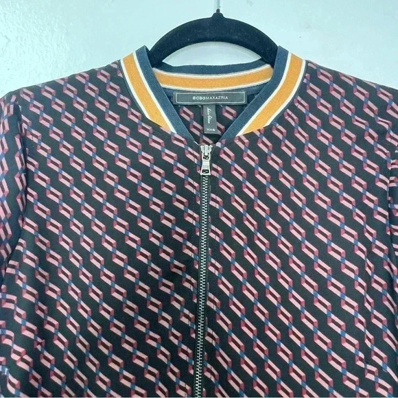 BCBGMaxAzria Drew Dress Geometric Print Front Zip Sz XXS - Picture 7 of 16